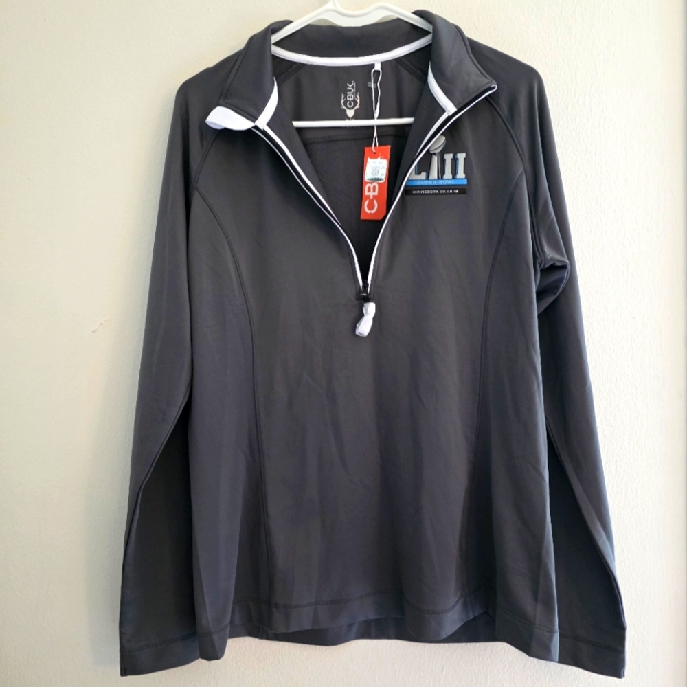 Cutter & Buck Jackson Half-Zip Pullover with Gel Superbowl LIII MN-Date Logo